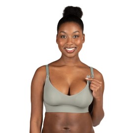 BRAVADO! DESIGNS Women's Enrich Seamless Nursing Bra Maternity Bra Wireless Clip Down for Breastfeeding, Sage, L