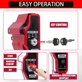 RANSOTO Electric Start Motor Kit Ignition Switch Kit Compatible with Honda GX340 GX390 11HP 13HP Small Engines Key Box Electric Starter Motor