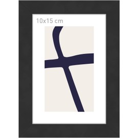 accent by nielsen Velino Black Wooden Picture Frame 4x6 Photo Frame for Standing and Hanging Portrait & Landscape Format Real Glass