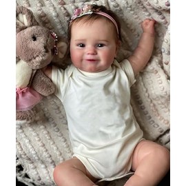 Ardol 20 Inches Real Baby Size Smiling Lifelike Reborn Baby Doll in Full Body Silicone Vinyl Washable Realistic Newborn Girl Dolls, A Moment in My Arms, Forever in My Heart