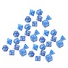 35Pcs Plastic Dice Kit Pearl Pattern White Numbers Polyhedral Dices