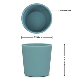 Catii Silicone Toddler Cup 5 oz, First Open Cup for Toddlers 1-3 years old, Unbreakable Open Cup for Baby Non-Smell, Anti-Slip, Dishwasher Safe (Orange)