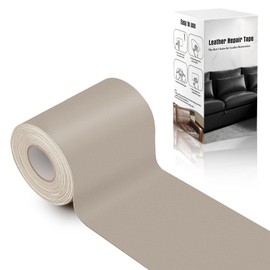 OcePor Self Adhesive Leather Repair Patch, 4 x 60 inch Leather Repair Tape, Leather Patches for Furniture, Vinyl Leather Repair Kit for Couches, Boat Seats, Furniture, Cars(Ivory Gray)