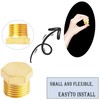 AOPANDA 1/8 NPT Adapter Brass pipe plug, 1/8 NPT plug