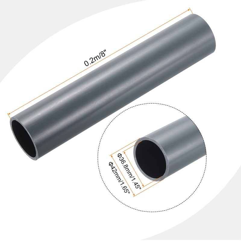 sourcing map PVC Rigid Tube Round Pipe Tubing Hardware Tubing