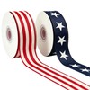 Patriotic Ribbon 2 Rolls 20 Yards 1.5" Red White Blue
