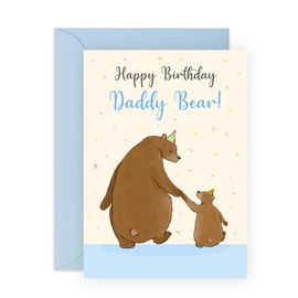 Central 23 Dad Birthday Card For Men - Happy Birthday Daddy Bear - Bear Birthday Cards For Pop Papa Father - Greeting Cards For Him From Son Daughter Wife - Comes With Fun Stickers
