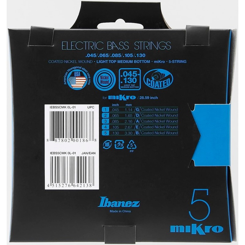 IBANEZ String Set for 5 String Micro Bass 28.6 Inch