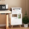 Aenuert Night Stand, White Kids Nightstand with Drawer, Nursery Side