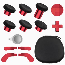 Elite Series 2 Gaming Controller Accessories Kit with Thumbsticks, D-Pads, Paddles, Trigger Buttons for Elite Series 2 Core (Red)