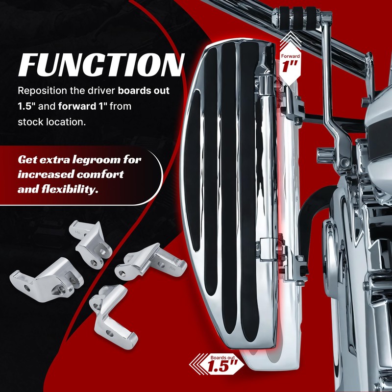 TIGERSGATE Driver Floorboard Relocation Brackets Compatible with 2014-2023 Harley Some