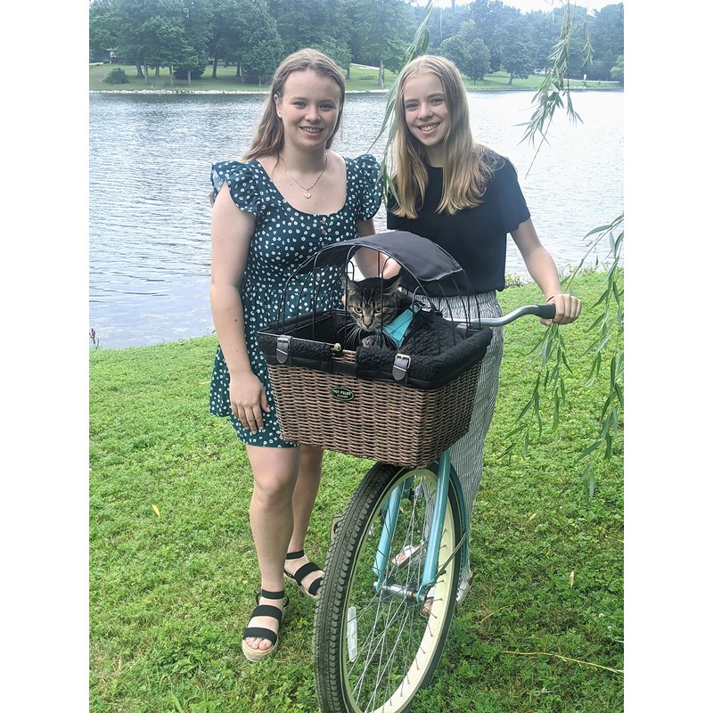 Travelin K9 Pet-Pilot MAX Wicker Bike Basket for Dogs/Cats -