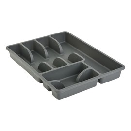 Engelland 1 x Cutlery Tray with 6 Compartments, Plastic, BPA-Free, Colour: Anthracite, Dimensions: 38 x 29 x 5 cm