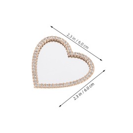 FOMIYES 10pcs Heart Shaped Mini Mirrors with Rhinestones Portable Compact Travel Handheld Makeup Mirrors for Women Stylish Case Charm Decor for Purses Go Touch Ups