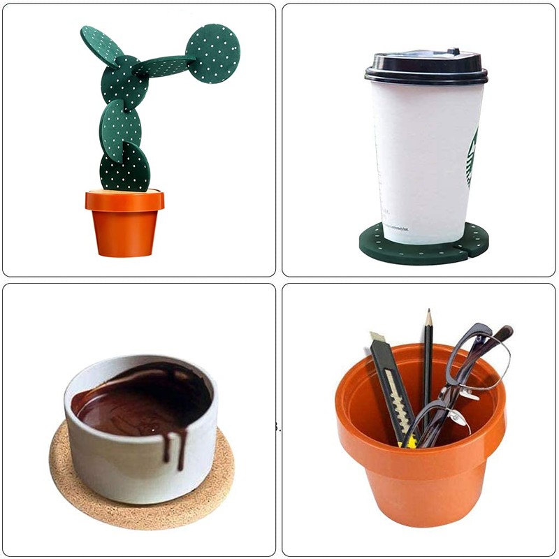 Coasters Cactus Set of 6 DIY Funny Coasters for Drinks