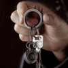 TIMULTI Men's Titanium Key Chain, Lightweight, Double Ring, Side Pushing