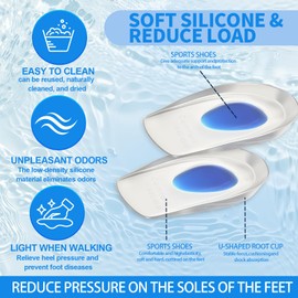 2 Pairs of Heel Cushion Inserts, Posture Correcting Heel Pads, Soft Heel Support Pads, Relieve Heel Pain and Posture Corrector for Men and Women