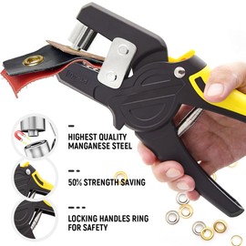 Tvvcalk Eyelet Pliers Set, Eyelet Pliers 10 mm with 1000 Eyelets, Eyelet Pliers for Tarpaulins, Professional Eyelet Pliers, More Pressure, More Magnetic Force.