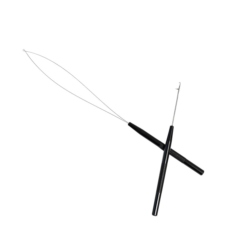 2pcs Hair Extensions Loop Needle Threader Wire Pulling Hook Needle