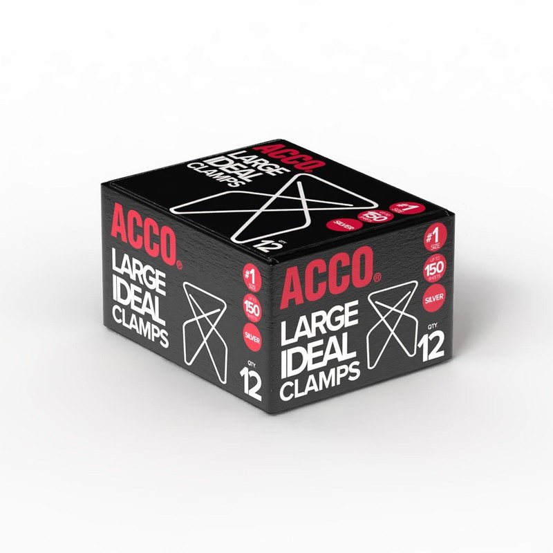 Acco Brand Ideal Paper Clamp (Butterfly Clamp), Smooth Finish, No.1