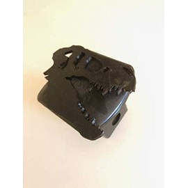 LicensePlateFreak T-Rex Skull in 3D - 2 inch Trailer Hitch Cover Black with Black - Dinosaur Tyrannosaurus