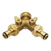 Y Distributor 3/4 Inch Brass Water Distributor, 2-Way Water Connection