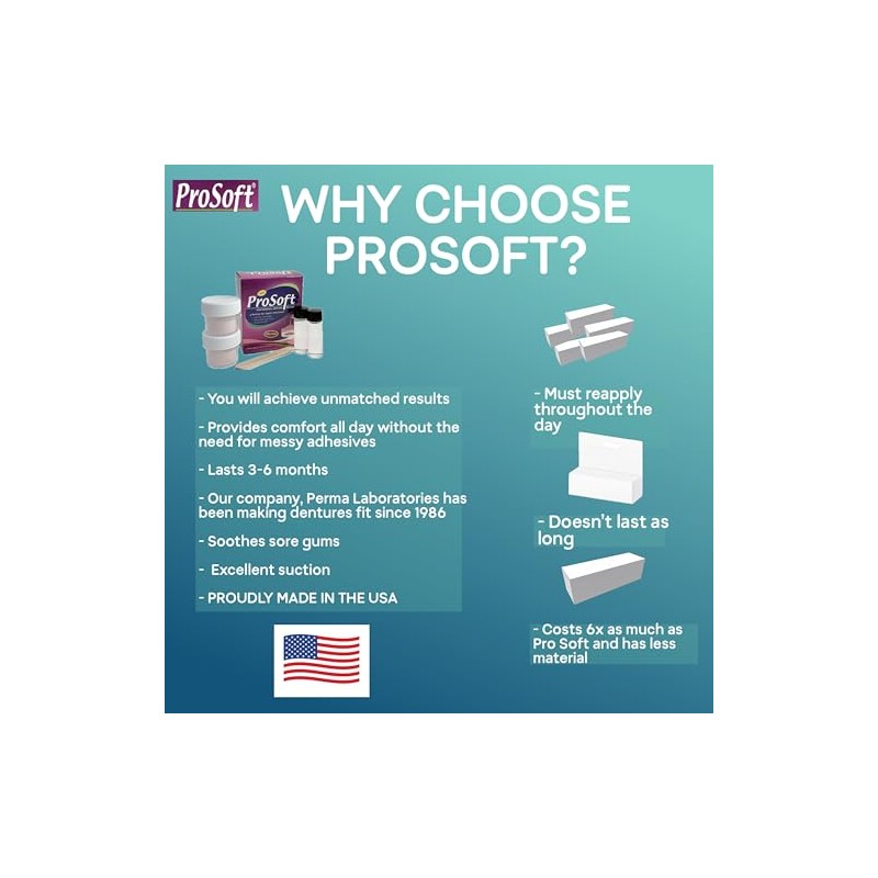 Prosoft revestimiento para dentaduras postizas 2 placas para dentaduras postizas.