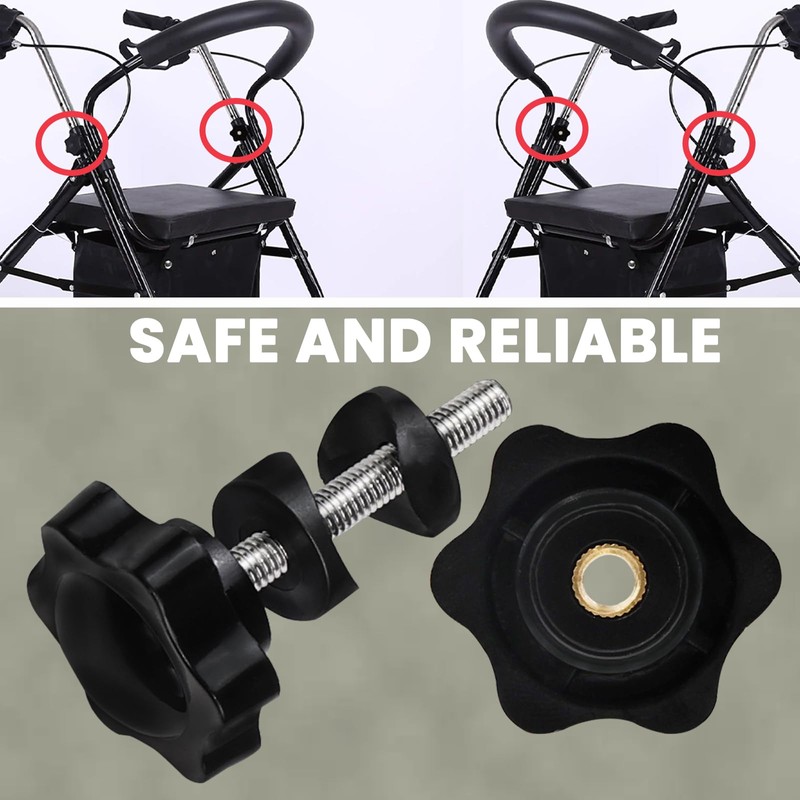 Cranviech Walker Replacement Parts Arm Adjustment Knobs 2 Pack, Rollator
