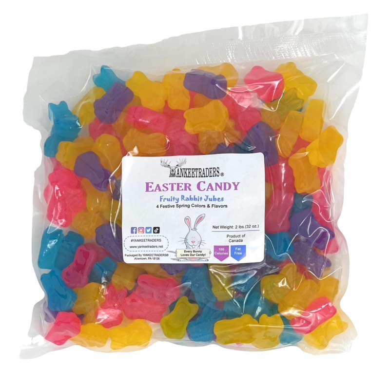 YANKEETRADERS Rabbit Jubes Gummy Candies, Assorted Fruit Flavors, 2 Pound