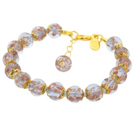 GlassOfVenice Murano Glass Sommerso Bracelet - Ice Champagne