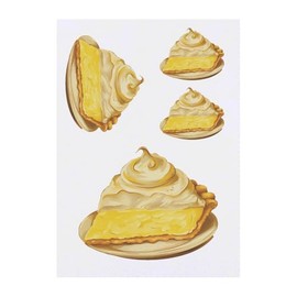 4 x 'Lemon Meringue Slice' Temporary Tattoos - Water Resistant, Skin-Safe, Non-Toxic Transfers, Mixed Sizes (TO00084022)