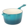 Crock-Pot 3 Qt Enamel Cast Iron Sauce Pan W/Lid -