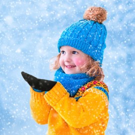 Boao 6 Pairs Kids Gloves Full Fingers Knitted Toddler Gloves Warm Mitten Winter Favor for Little Boys and Girls(3-7 Years Size,Black)