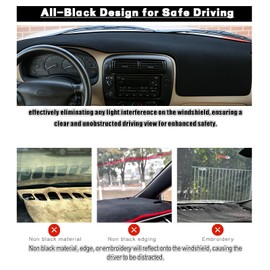 MusTree Dash Cover Mat Fit for Ford Ranger 1995-2011 / Mercury Mountaineer 1997-2001/ Explorer 1995-2001/ Mazda B2300 B2500 B3000 B4000 1995-2010 Dashboard Cover Pad Accessories