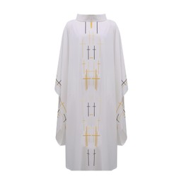 MYAYD Church Pastor Celebrant Chasuble Priest Vintage Robe Gown Cape Cassock Clergy Pulpit Altar Server Vestment Men Women (White)