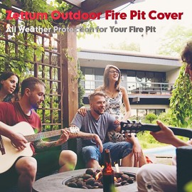 Zettum Protective Cover for Fire Bowl 70 cm, Fire Pit Cover 600D Oxford Cloth PU Coating Heavy Duty & Waterproof Fire Bowl Cover (Diameter 71 x 40 cm)