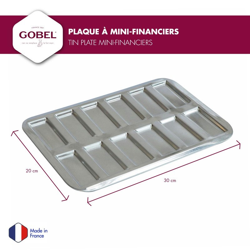 Gobel 167030 Platte Mini Financier Weißblech
