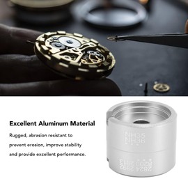 Watch Movement Holder, Aluminum Versatile Multi Functional Movement Holder Repair Tool, Sturdy Support Watch Modding Tool for 2824, 2892, 8200, 2813, NH35, NH36 Movements (Silver)