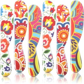Eaasty 6-Piece Set 6-Inch Plastic Butter Cheese Knife Spreader Colorful Kitchen Tools for Cream Cheese Christmas Kitchen Giftscolor: multicolor Color