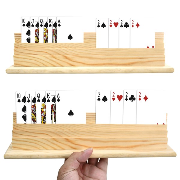 Godneei Pack of 2 Children's Card Holders, Wooden Card Holder,