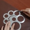 UPTTHOW Round Leather Cutting Tool Corner Cutter Circle Drawing Template