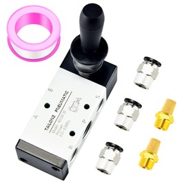 TAILONZ PNEUMATIC 3/8 Inch BSP 5 Way 2 Positions Air Hand Lever Valve Pneumatic Solenoid Valve Manual Control Push-Pull 4H310-10