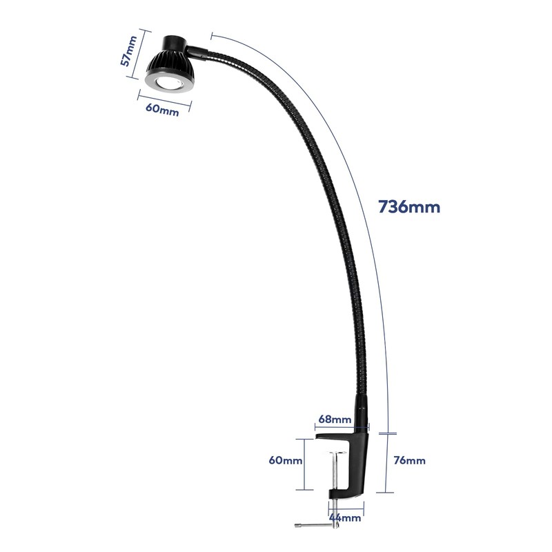 Hersi High Bright 5w 35‘’Long Flexible Arm Desk Lamp Metal