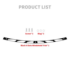 HDBUBALUS Black 6 Slots Batwing Fairing Windshield Trim For Harley Street Glide 1996-2013