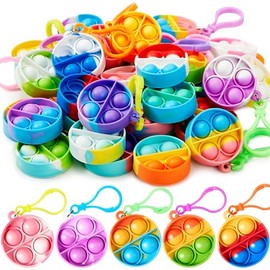 JOYIN - Llavero Redondo antiestrés (30 Unidades, Juguetes antiestrés para reventar, Regalos para Fiestas a Granel para niños de 4 a 8, 8 a 12 años, Regalos para el Regreso a la, Juguete de Navidad