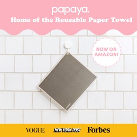 Papaya Reusable Paper Towels 2-Pack - 2 Sheets + 1 Hooks, Quick Drying, No Odor, 1 Sheet Replaces 17 Rolls, Washable Kitchen Cloth, Sustainable Dish Sponge, Eco Friendly Gift