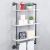 MBQQ Industrial Shelving,Bathroom Shelves with Towel bar,24in Rustic Metal Pipe