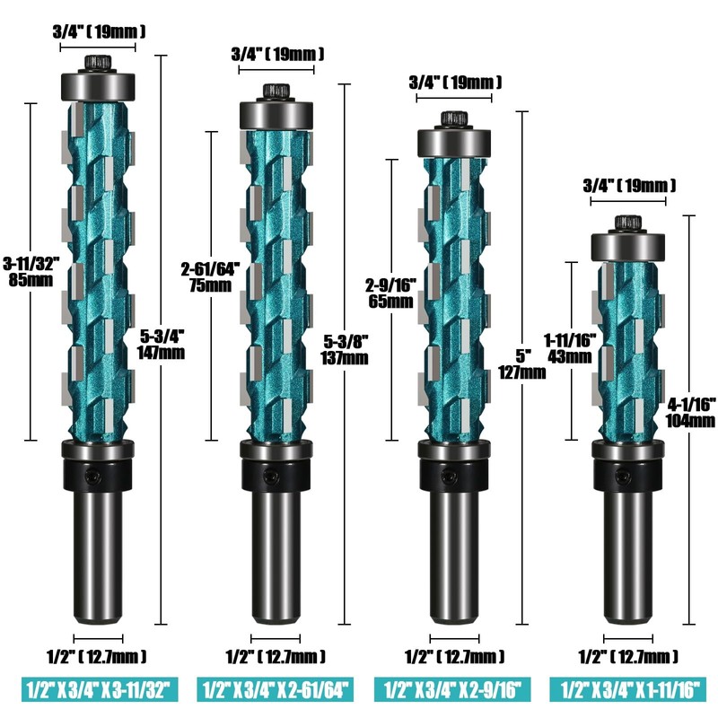 Vearter Spiral Flush Trim Router Bit 1/2 Inch Round Shank,