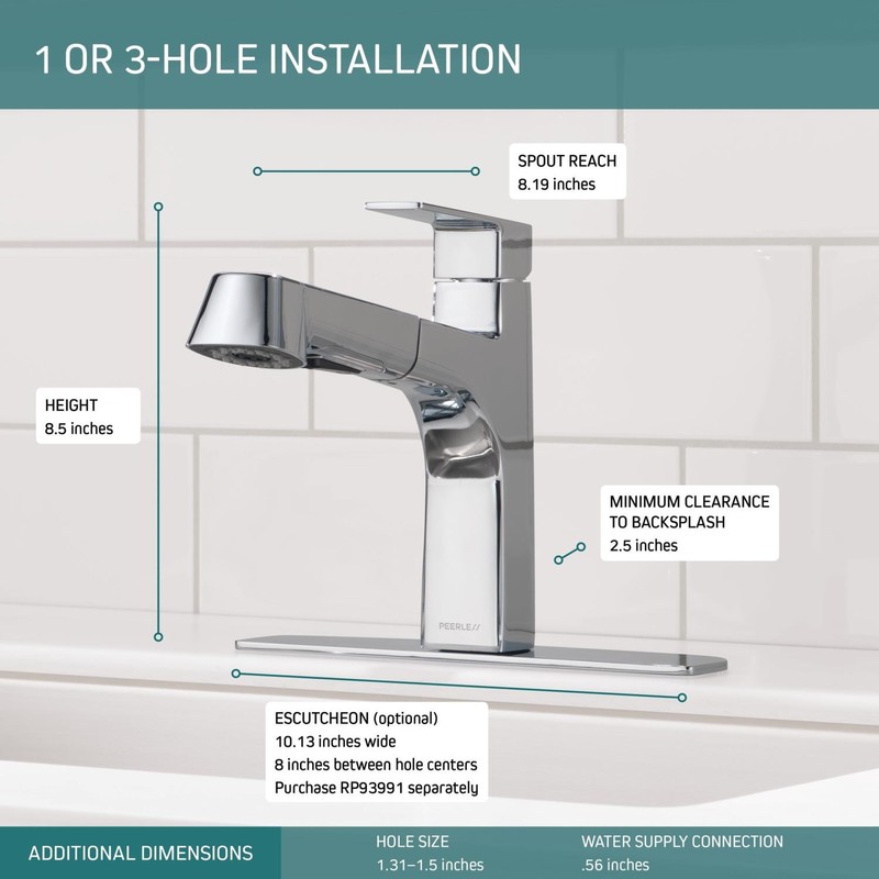 Peerless Xander Pull Out Kitchen Sink Faucet with Pull Out