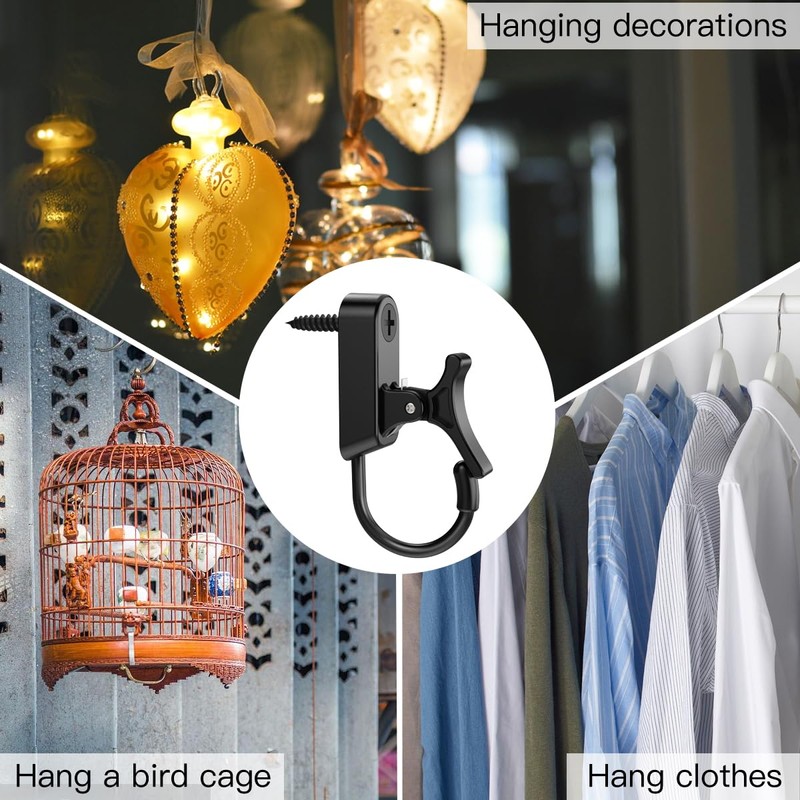 Elrswy Hanger Hooks,String Light Hooks,Screw-in Hooks for Hanging String Lights